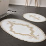 Mijölnir Juego de alfombrillas de baño Alne4656, crema